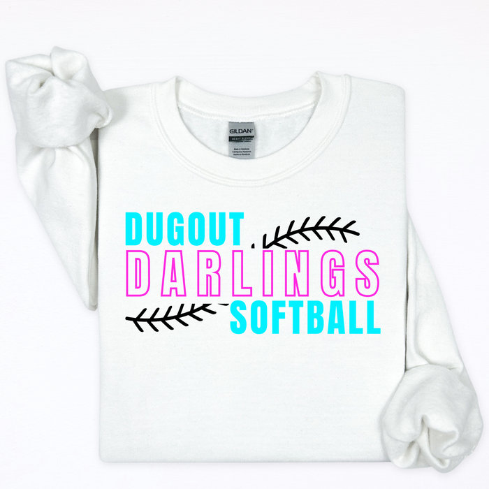Dugout Darlings Seams Strikethrough- White shirt
