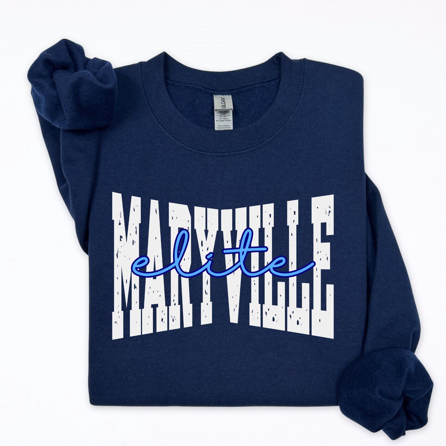 Maryville Elite- Blocky Distressed (Navy Shirt)