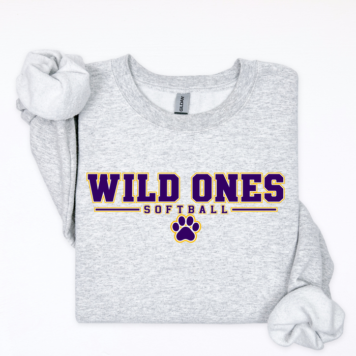 Wild Ones Softball-Lines with Paw Print
