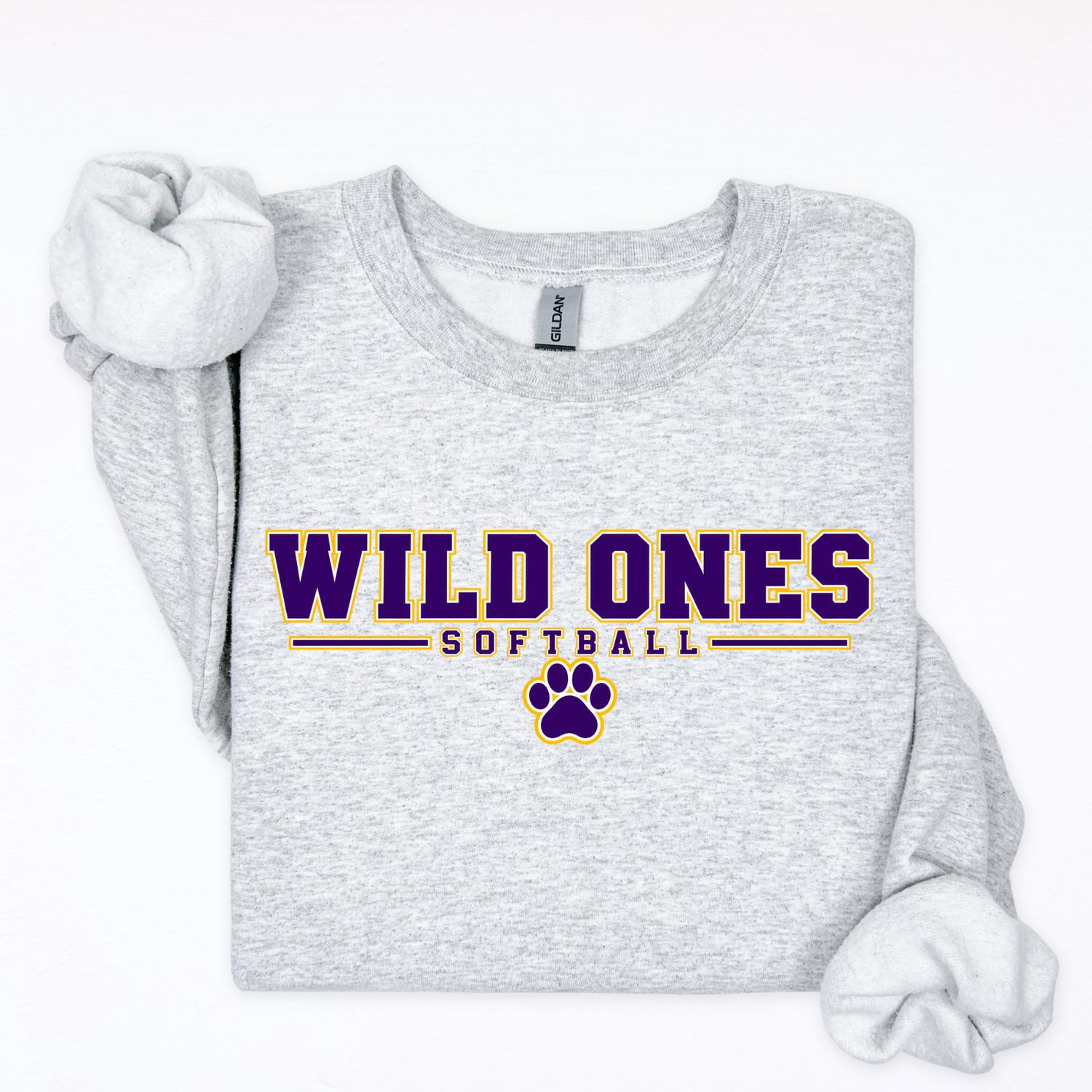 Wild Ones Softball-Lines with Paw Print