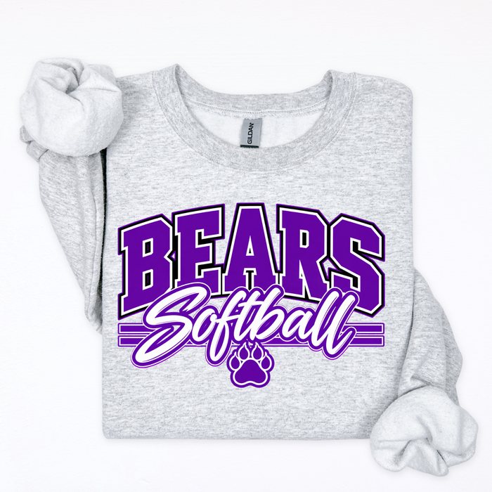Bears Softball-Cursive w/ Paw Print