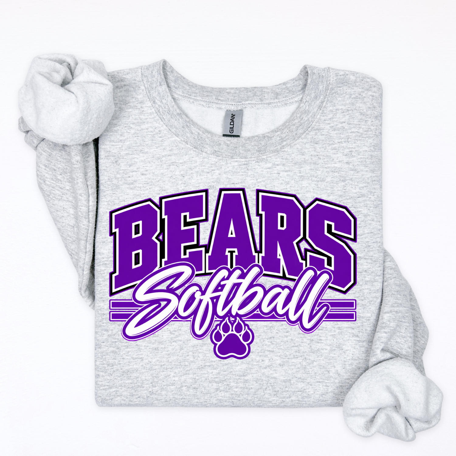 Bears Softball-Cursive w/ Paw Print