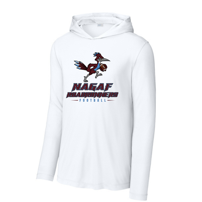 Long Sleeve Drifit w/ Hood- Roadrunner w/ Football (Badger Brand)