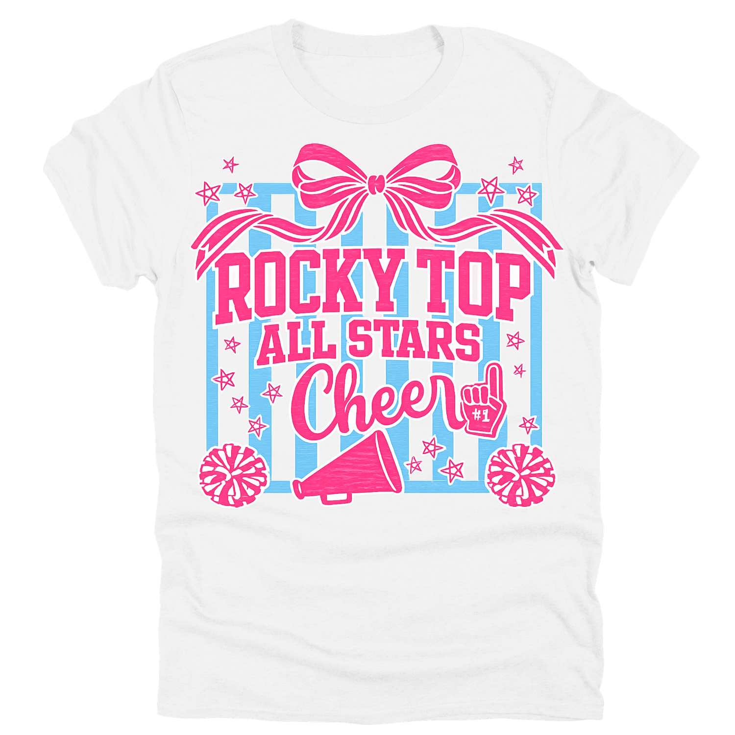 Rocky Top Allstars- Bow and Poms Blue Lines