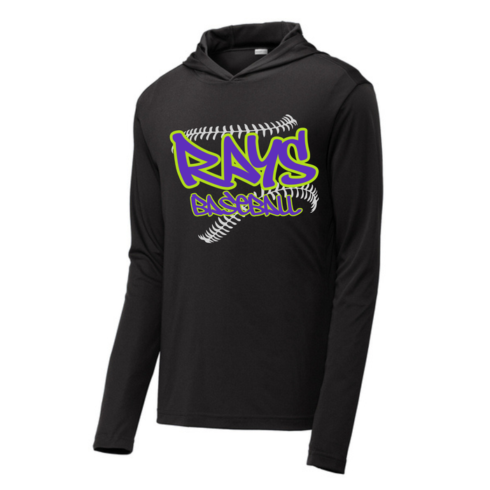 Long Sleeve Drifit w/Hood- Rays Baseball Seams Behind