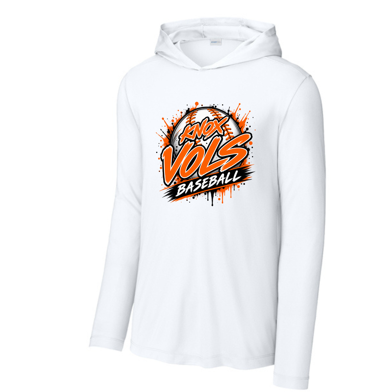 Long Sleeve Drifit w/ Hood- Knox Vols Baseball Splatter