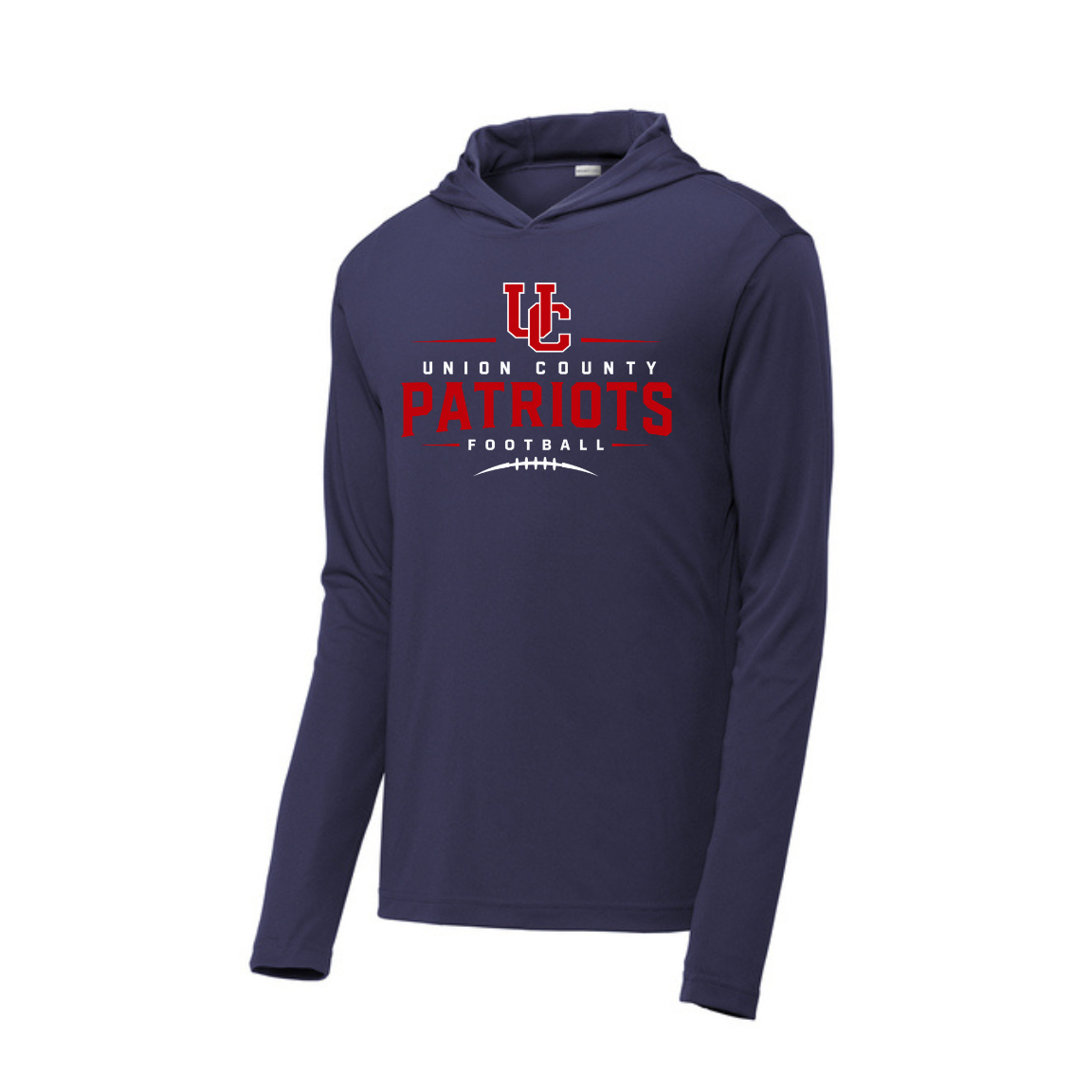 Long Sleeve Drifit w/ Hood- UC Patriots Football Seam