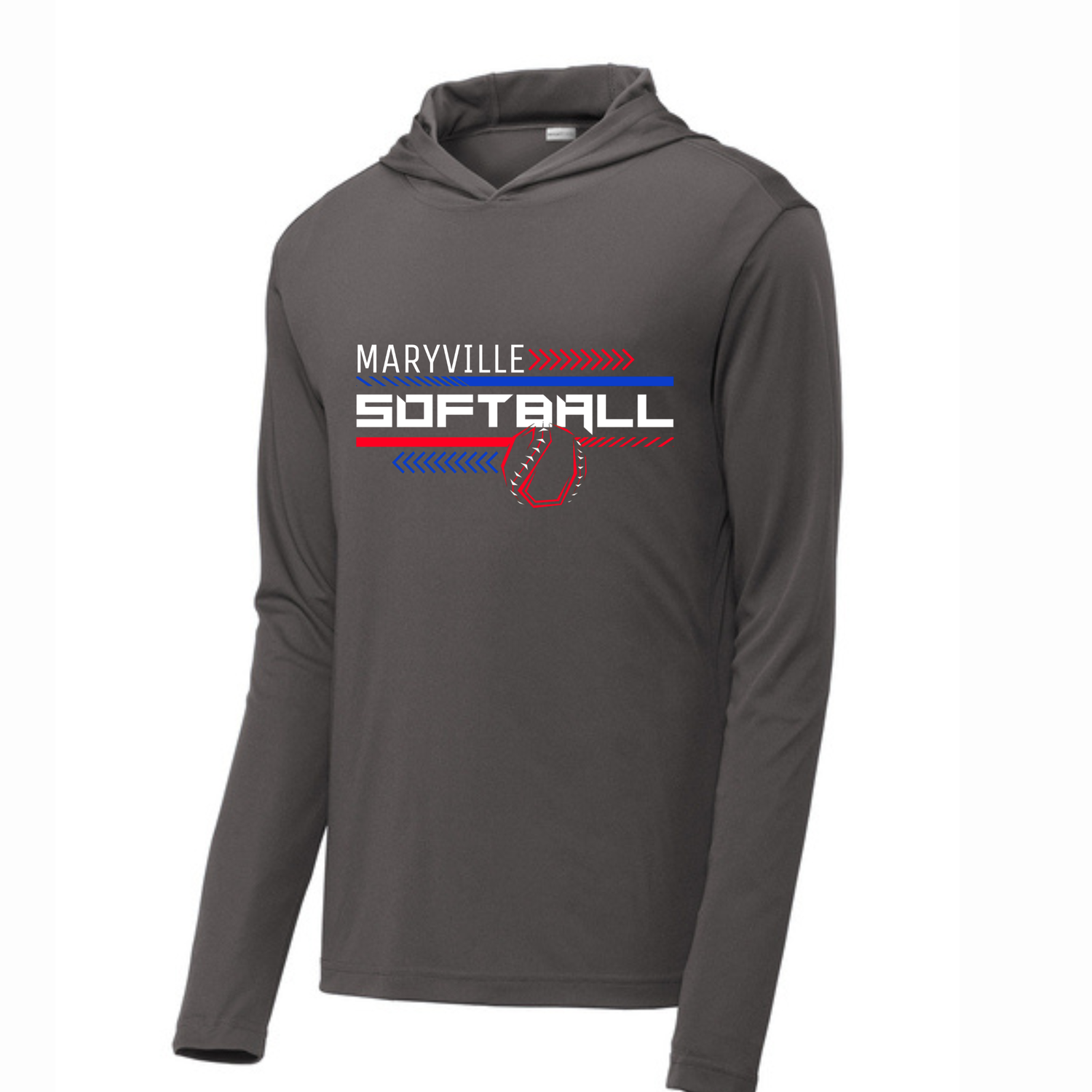 Long Sleeve Drifit w/ Hood-Maryville Softball Digital