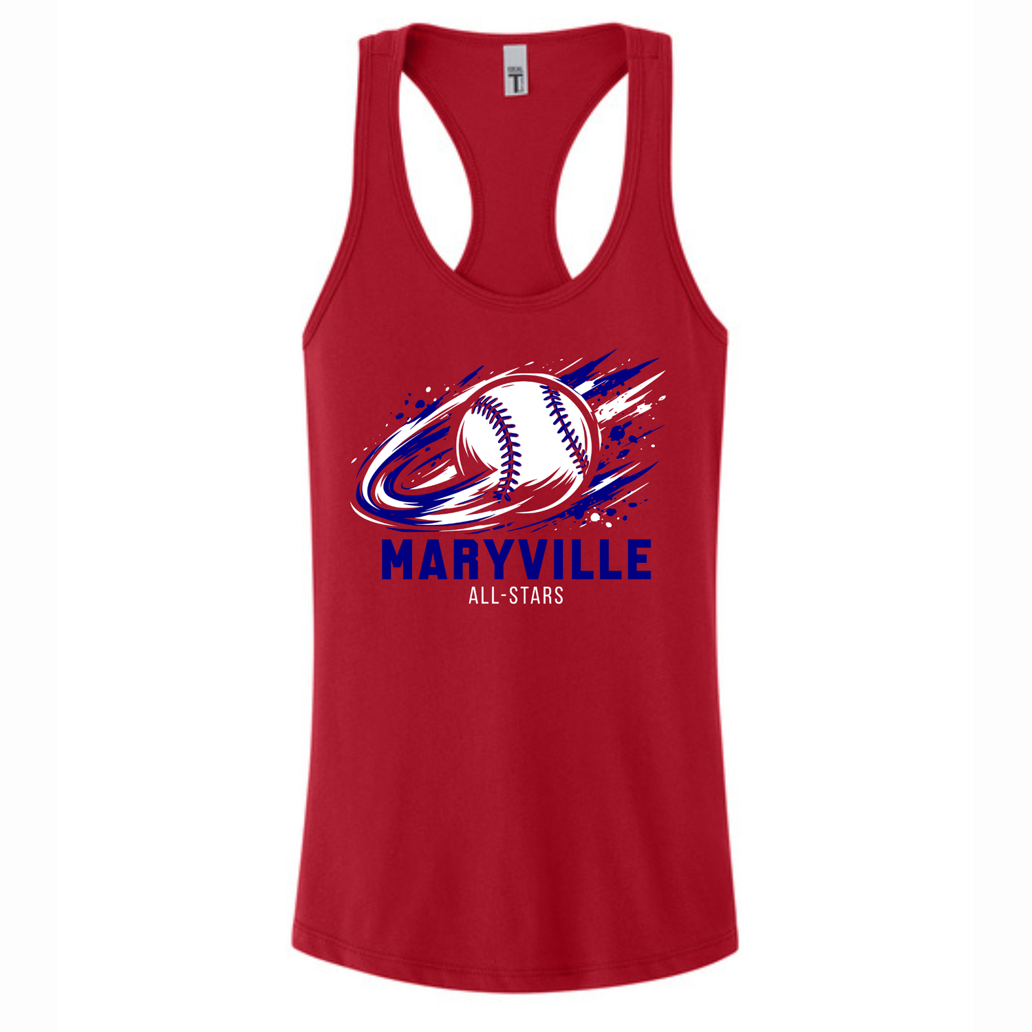 Womens Racerback Tank Top- Maryville Swoosh