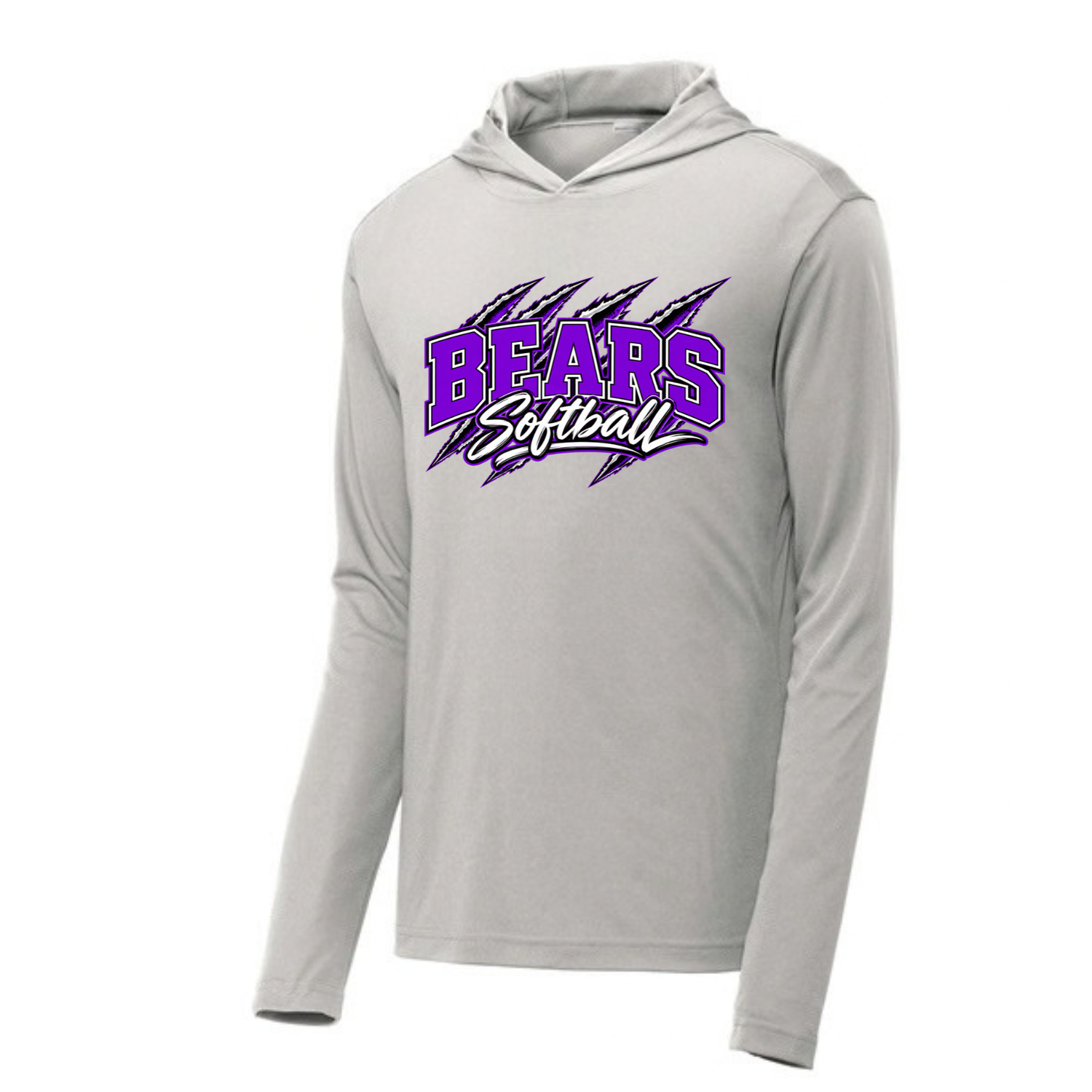 Long Sleeve Drifit w/ Hood- Bears Softball- Claw Marks