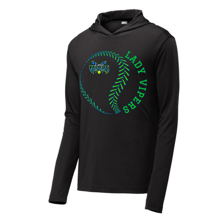 Long Sleeve Drifit w/ Hood- Lady Vipers Seams Softball