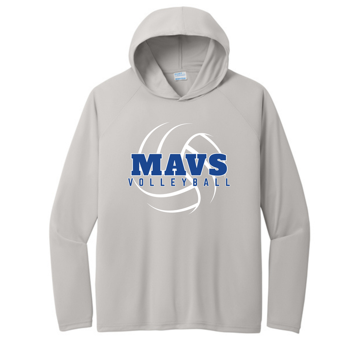 Mavericks Volleyball Long Sleeve Drifit w/ Hood- Mavs Volleyball Behind