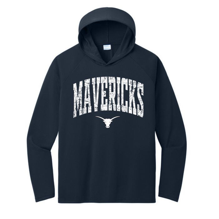 Long Sleeve Drifit w/ Hood- Mavericks Distressed