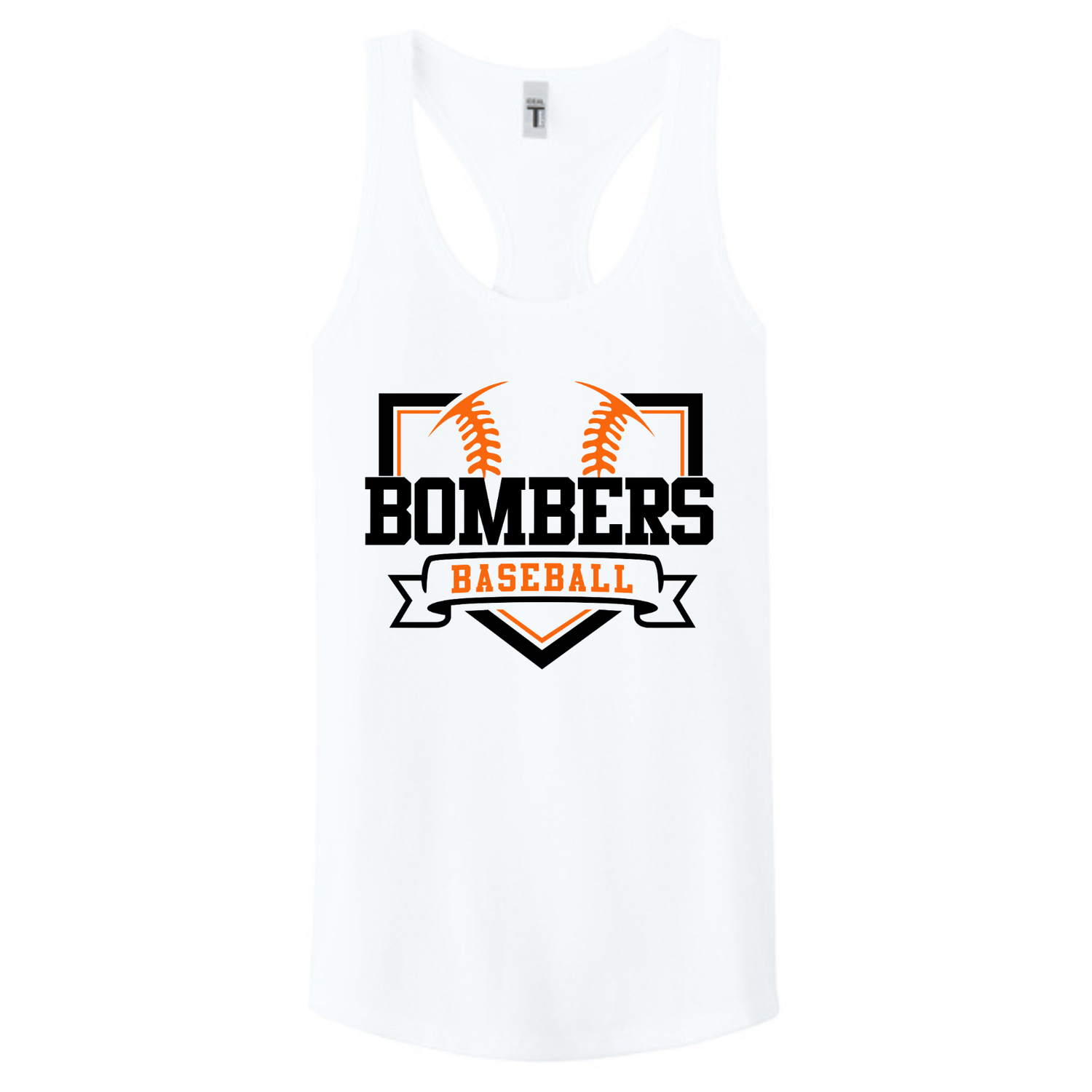 Women's Racerback Tank- Bombers Plate & Ball