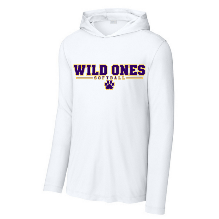 Long Sleeve Drifit w/ Hood- Wild Ones Softball Lines and Paw Print