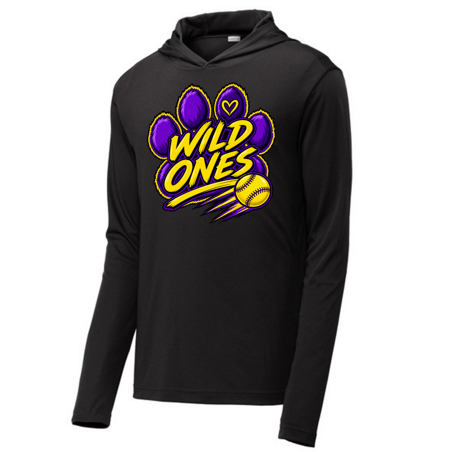 Long Sleeve Drifit w/ Hood- Wild Ones Softball Logo