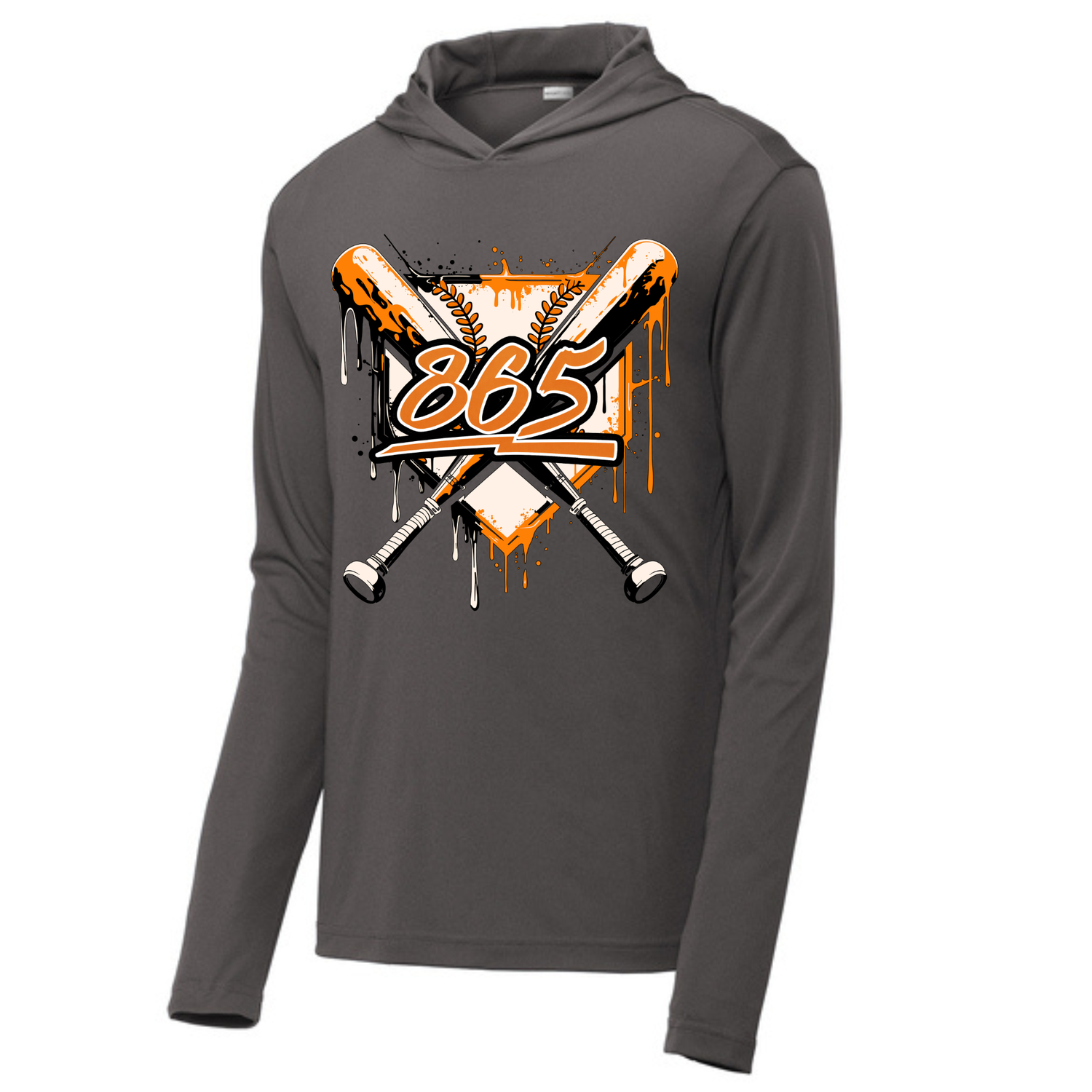 Long Sleeve Drifit w/ Hood- 865 Drip Plate and Bats