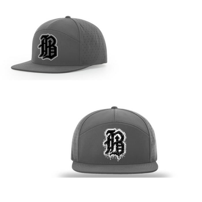 Charcoal Richardson Cannon 7-Panel Flatbill (DTF print logo)