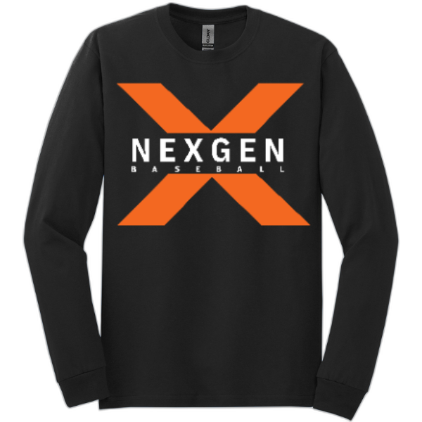 Adult Long Sleeve Nexgen Baseball-logo white letters