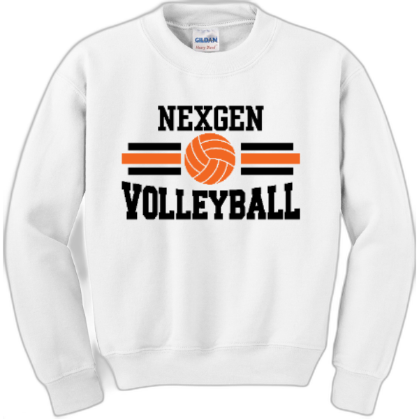 Youth Crewneck Nexgen Volleyball-Orange& Black Lines