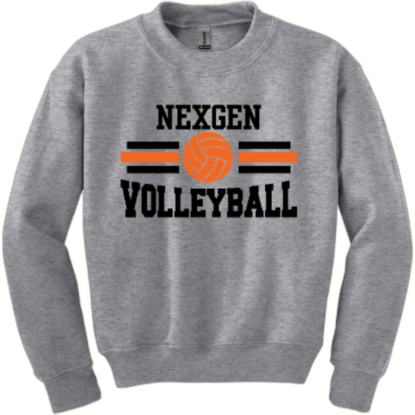 Youth Crewneck Nexgen Volleyball-Orange& Black Lines