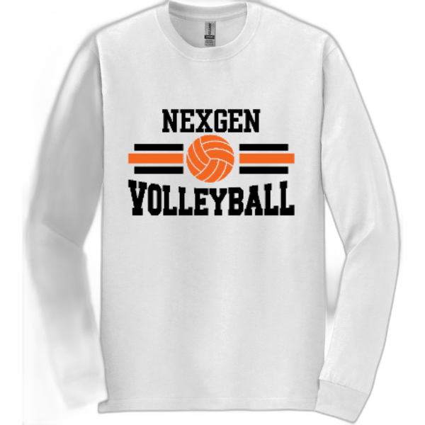 Adult Long Sleeve Nexgen Volleyball- Orange & Black