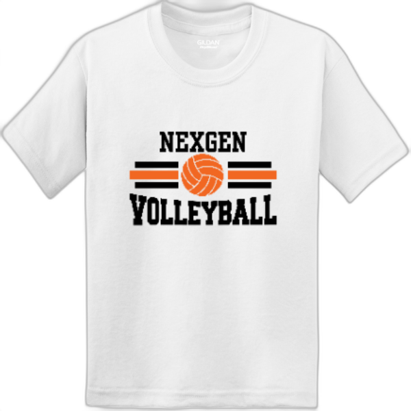 Youth T-Shirt Nexgen Volleyball- Orange & Black Lines