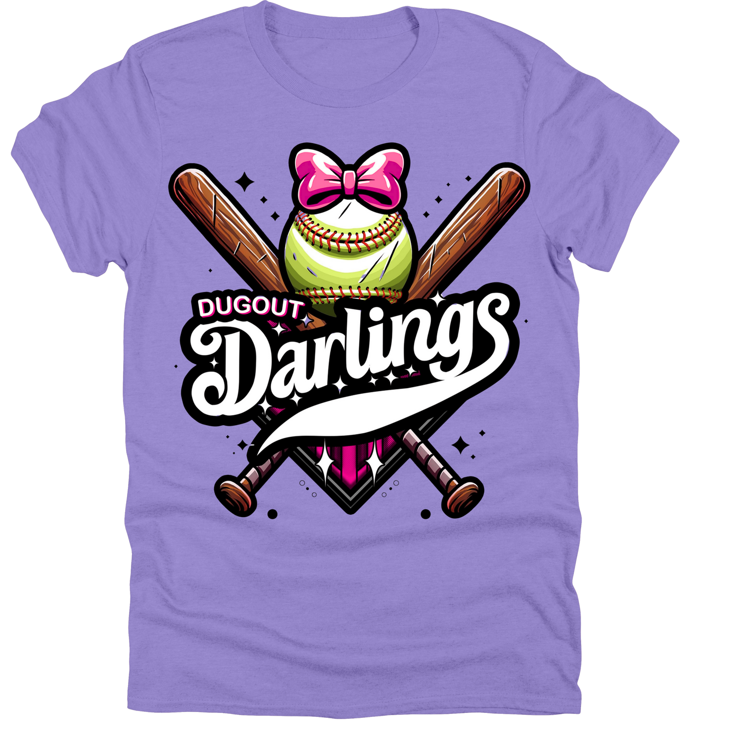 Dugout Darlings- Bats, Ball and Bow T-Shirt