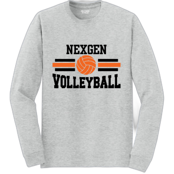 Adult Long Sleeve Nexgen Volleyball- Orange & Black