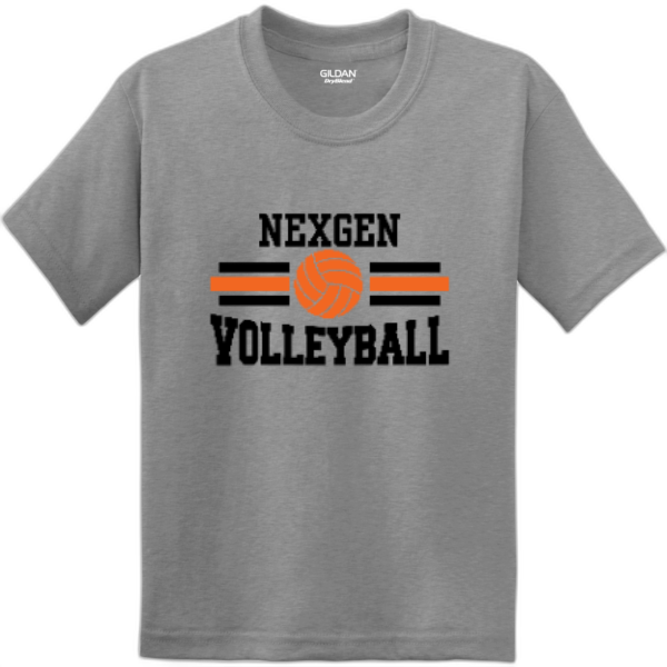 Youth T-Shirt Nexgen Volleyball- Orange & Black Lines
