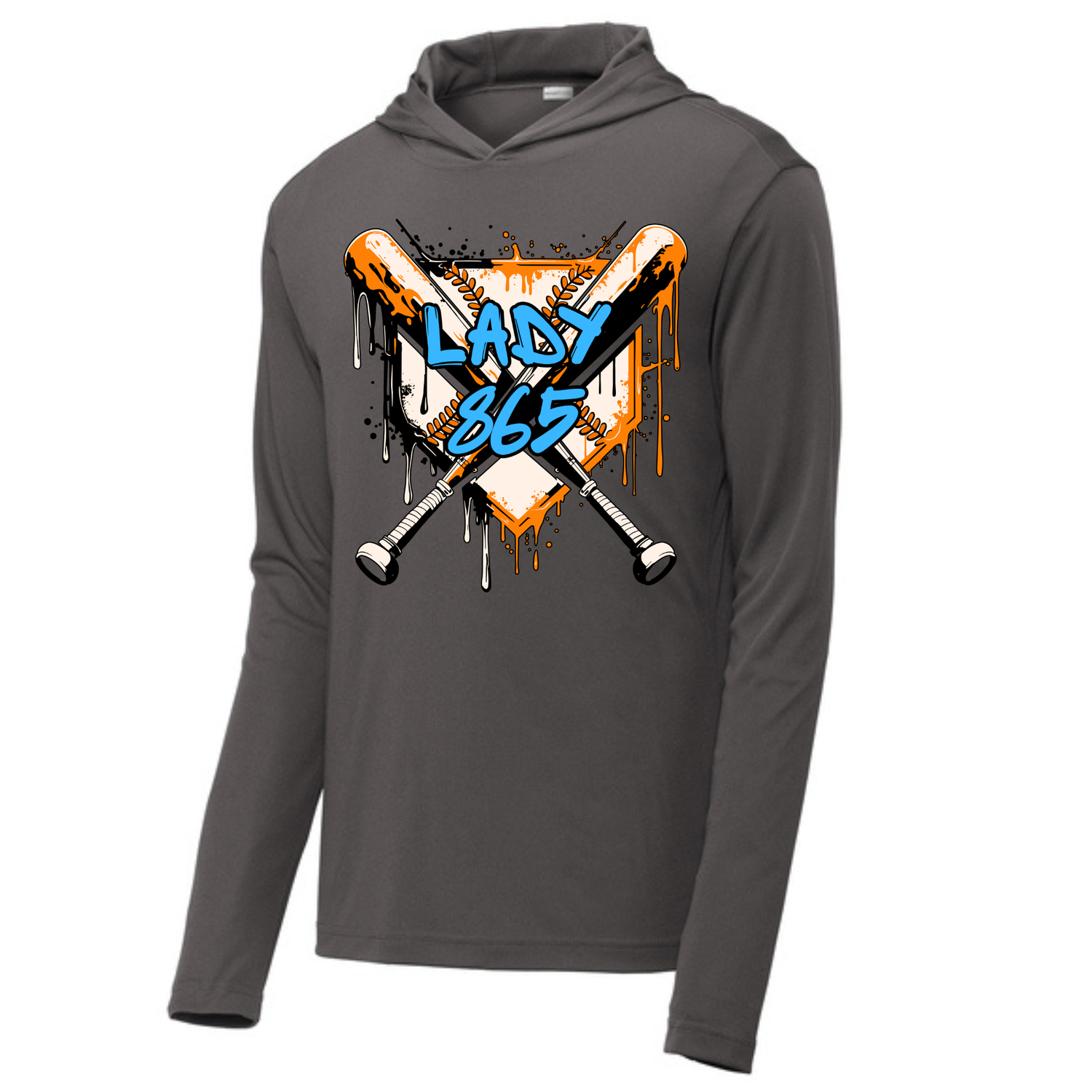 Long Sleeve Drifit w/ Hood-Lady 865 Drip Plate and Bats