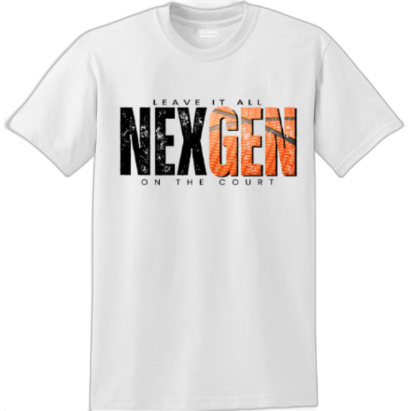Adult T-Shirt Nexgen Basketball- Leave It BLACK LETTERS