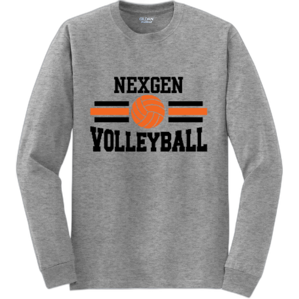 Adult Long Sleeve Nexgen Volleyball- Orange & Black