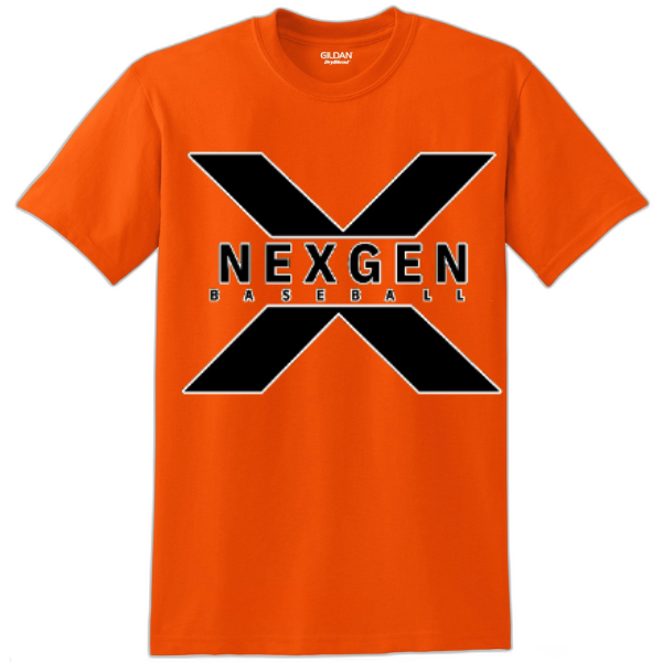 Adult T-Shirt Nexgen Baseball- Black & White Letters