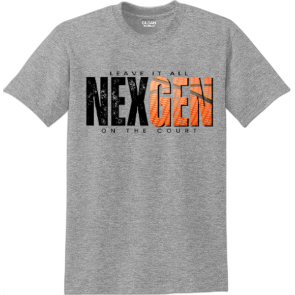 Adult T-Shirt Nexgen Basketball- Leave It BLACK LETTERS